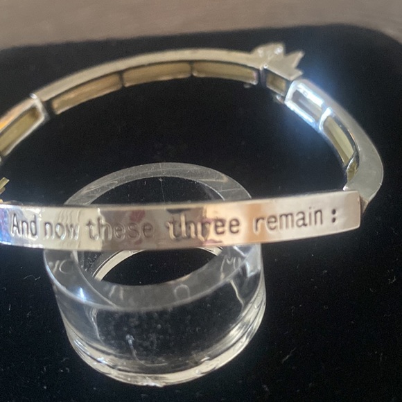 Angel Tag Silver tone 4 link bracelet with Corinthian Inscriptions-Never Worn - Picture 3 of 6